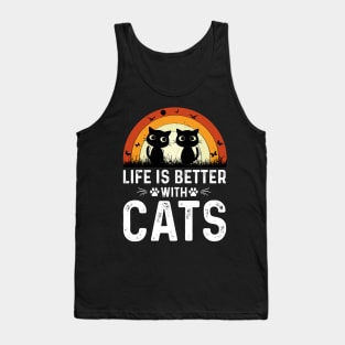 life is better with cats t-shirt Tank Top